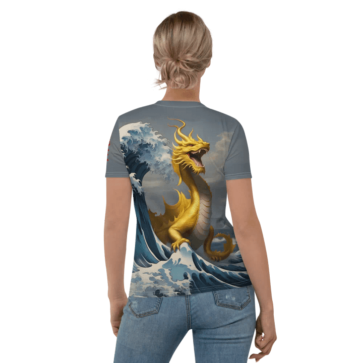 Dragon and the wave/ All-Over Print Women's Crew Neck T-Shirt by Sublicolor product image (1)