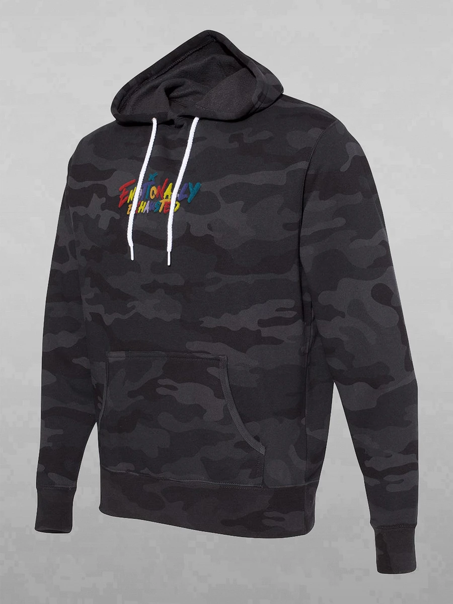 EMOTIONALLY EXHAUSTED HOODIE - BLACK CAMO product image (2)