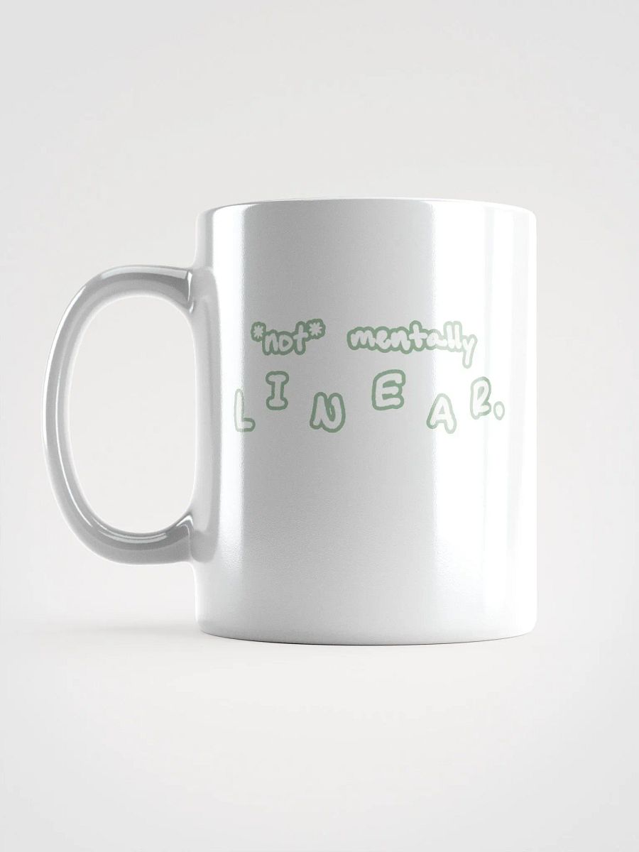*not* mentally linear (lined design, #96B697) glossy white mug product image (11)