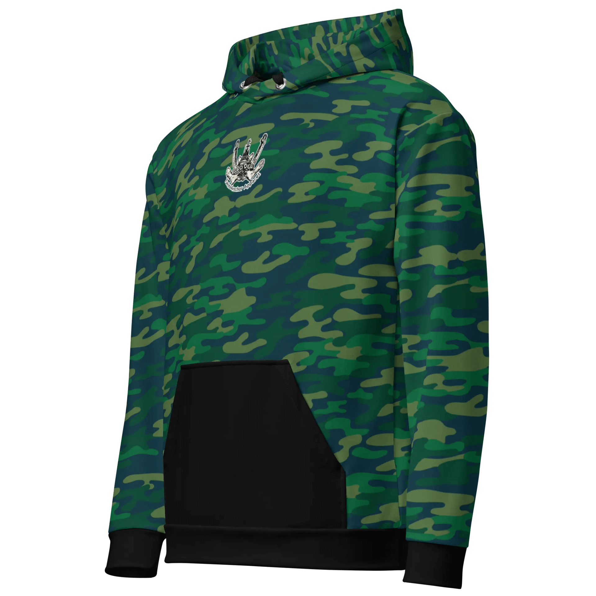 Teal Camouflage Twin Anchor Apparel Log Hoodie product image (2)