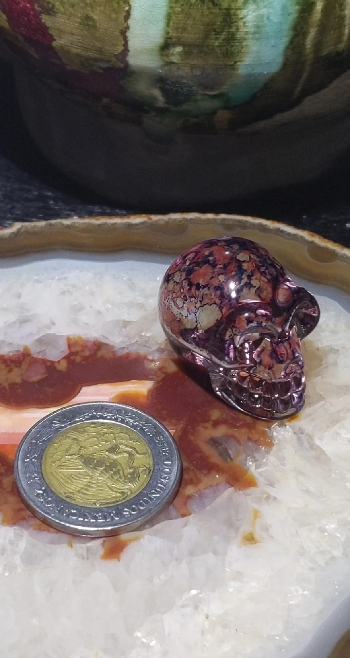 Crackled Purple Aura Quartz Skull #7 product image (2)