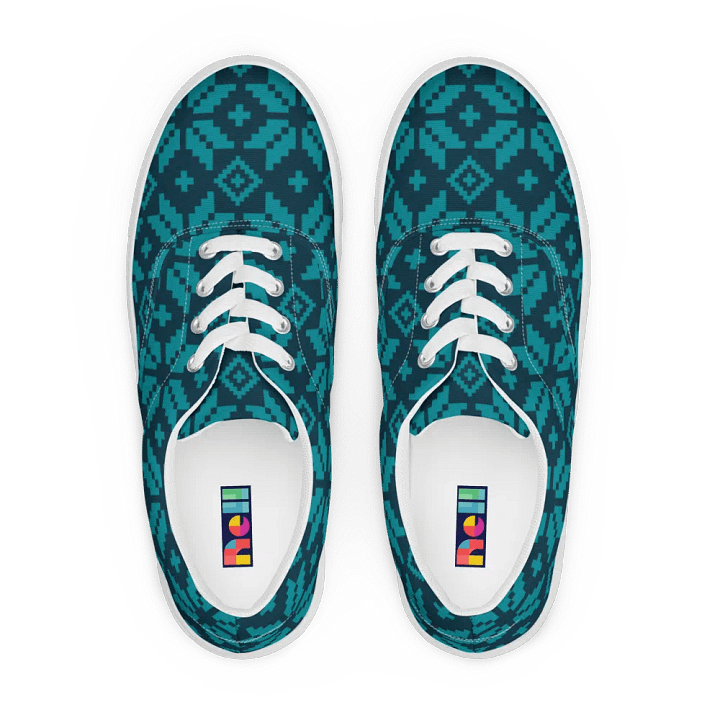 Pixelated Teal Geometric Women's Shoes product image (1)
