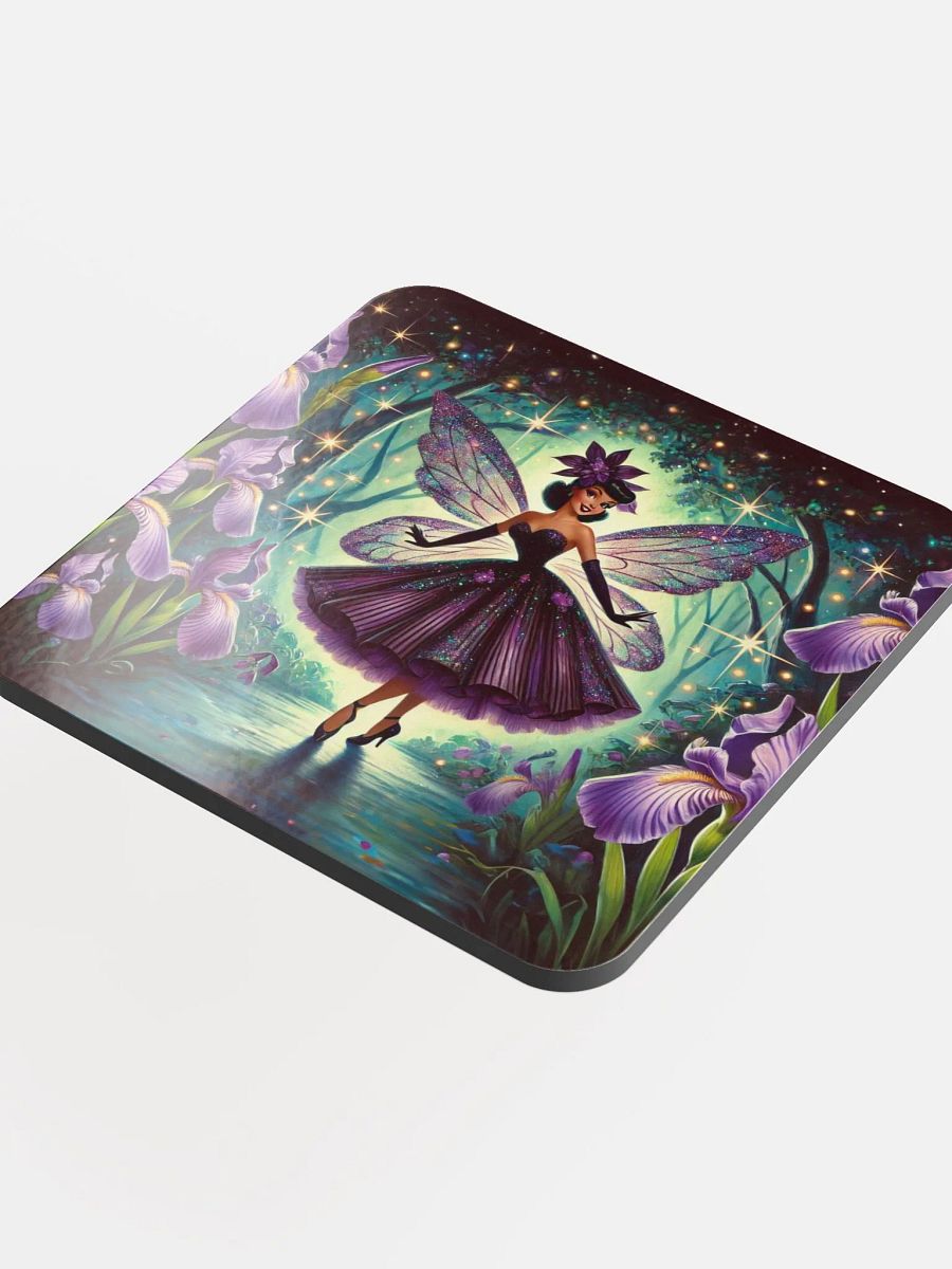 Enchanted Purple Iris Fairy Cork Coaster Set product image (4)