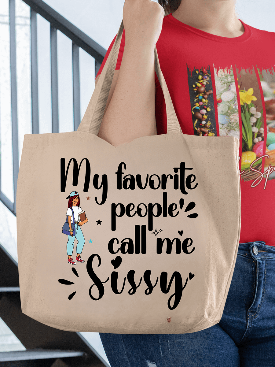 My Favorite People Call Me Sissy, Sister Eco Tote Bag - Cream product image (1)