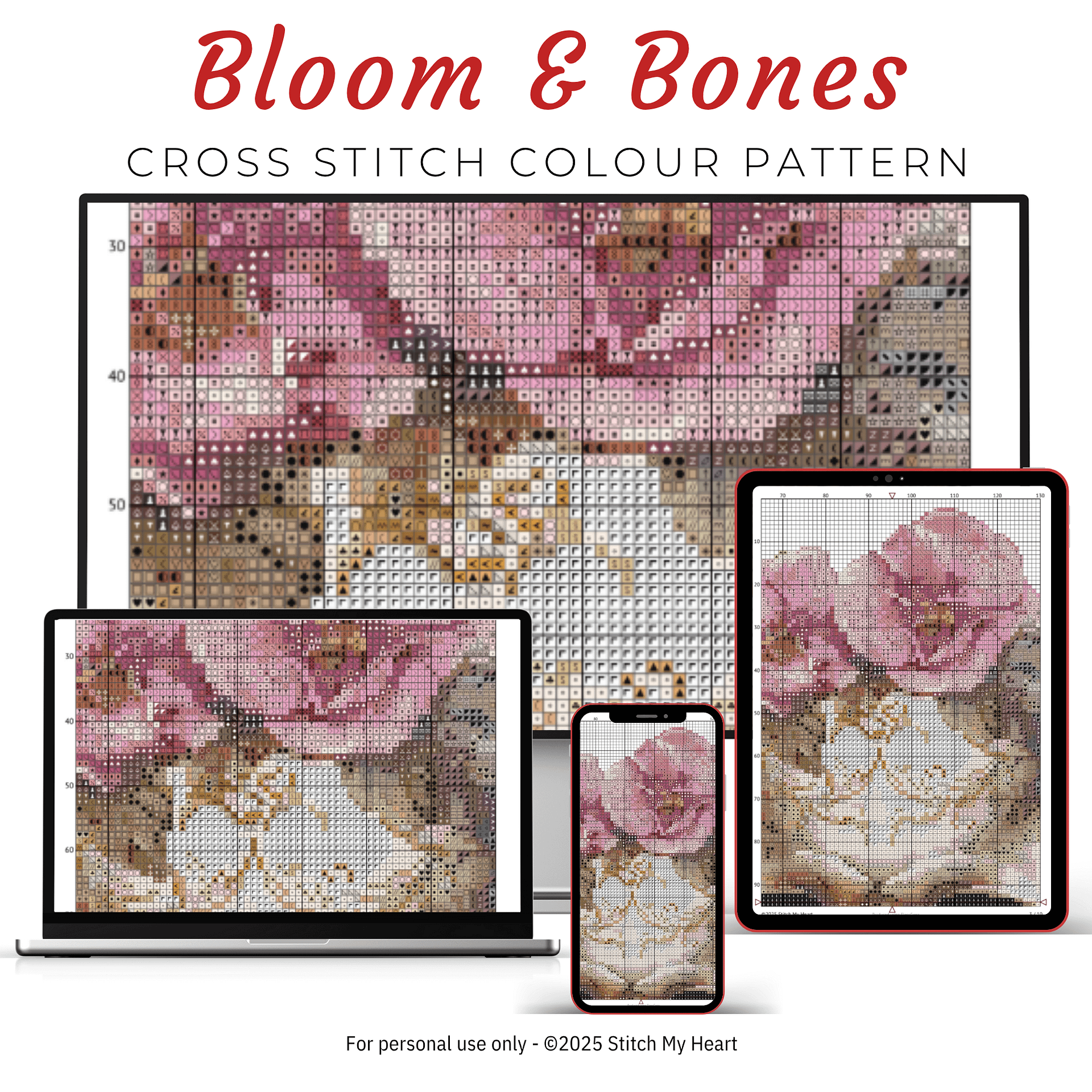 Bloom & Bones Cross Stitch Pattern product image (3)