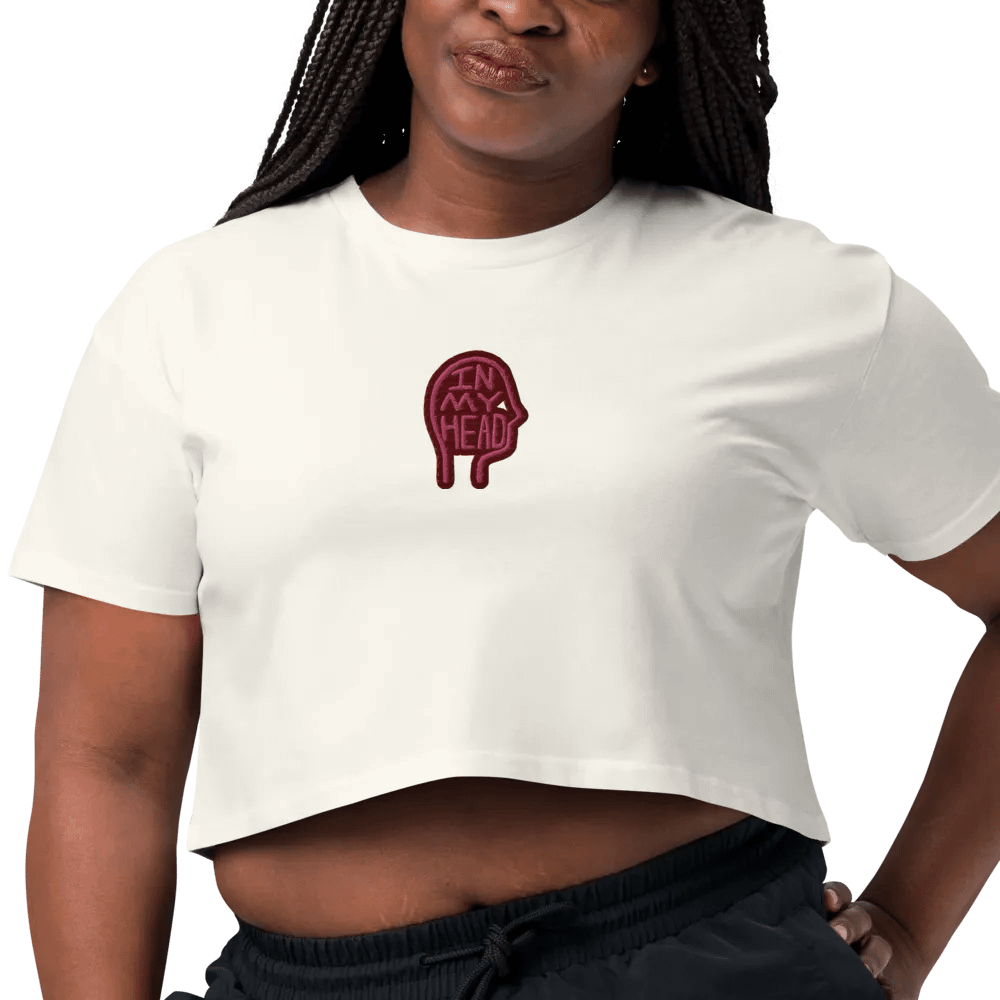 In My Head (rose design) embroidered cotton crop top product image (6)