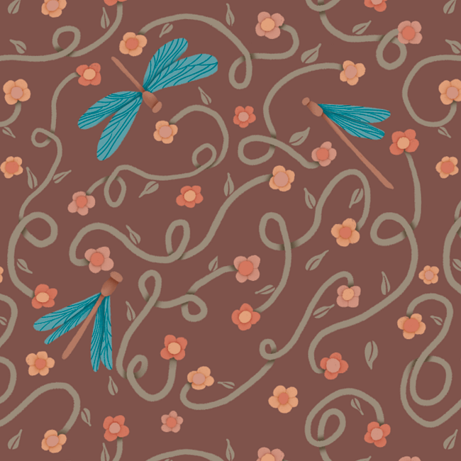 Dragonflies in Magical Forest