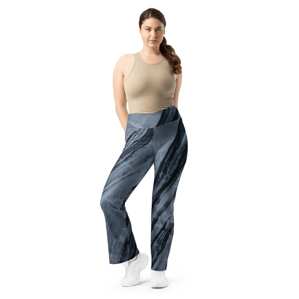 Indigo Blue Marble Flare Leggings product image (7)