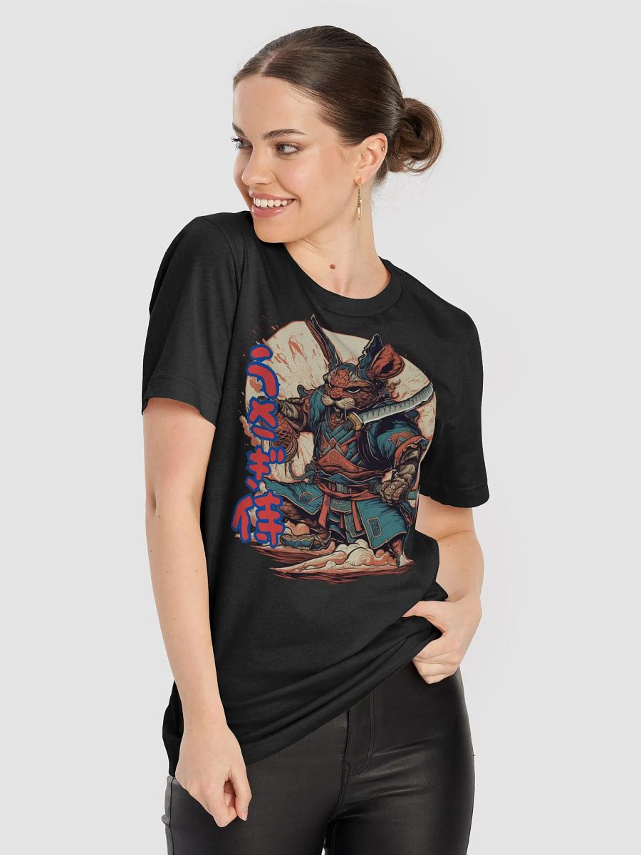 Samurai Bunny Warrior, Japanese Warrior Bunny, Retro Style T-Shirt, Unique Animal Design Tee, Vintage Samurai Art Shirt Classic Tee product image (3)