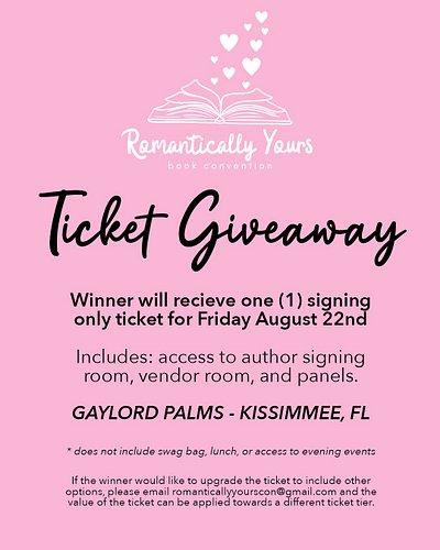 I'm so excited to be giving away a Friday signing ticket for one reader to attend Romantically Yours! If you were hoping to a...