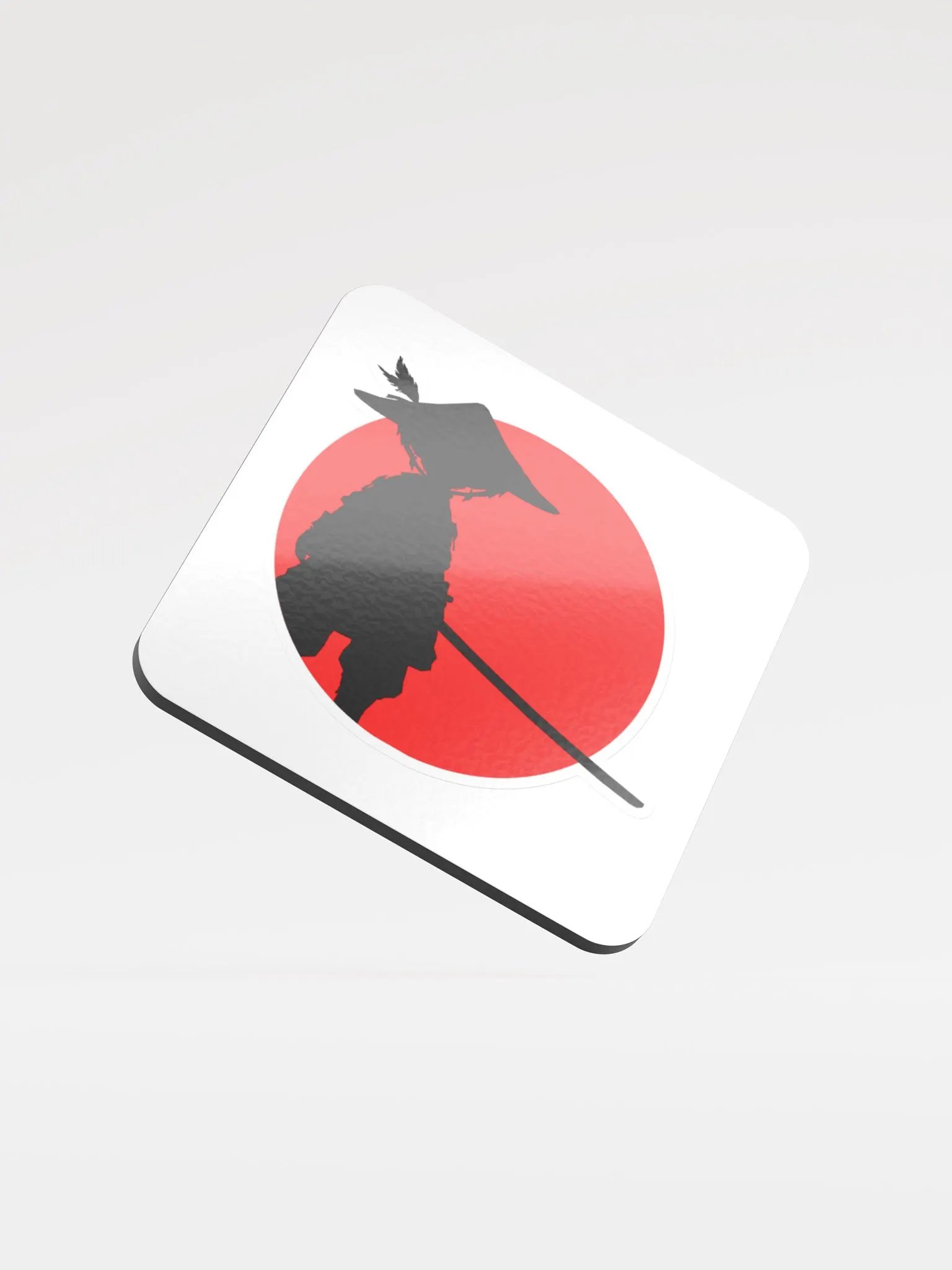 Samurai Silhouette Cork Coaster product image (1)