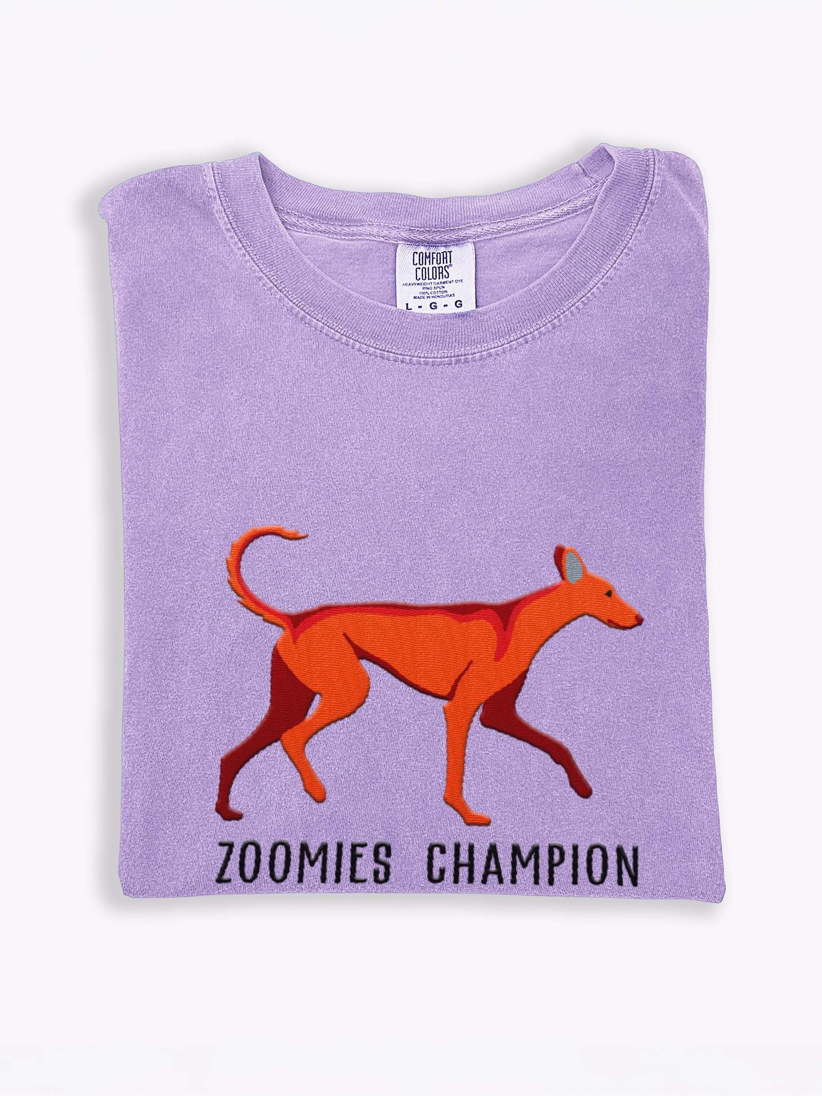 Zoomies Champion T-Shirt(Embroidered) of an Ibizan Hound(Red) product image (1)