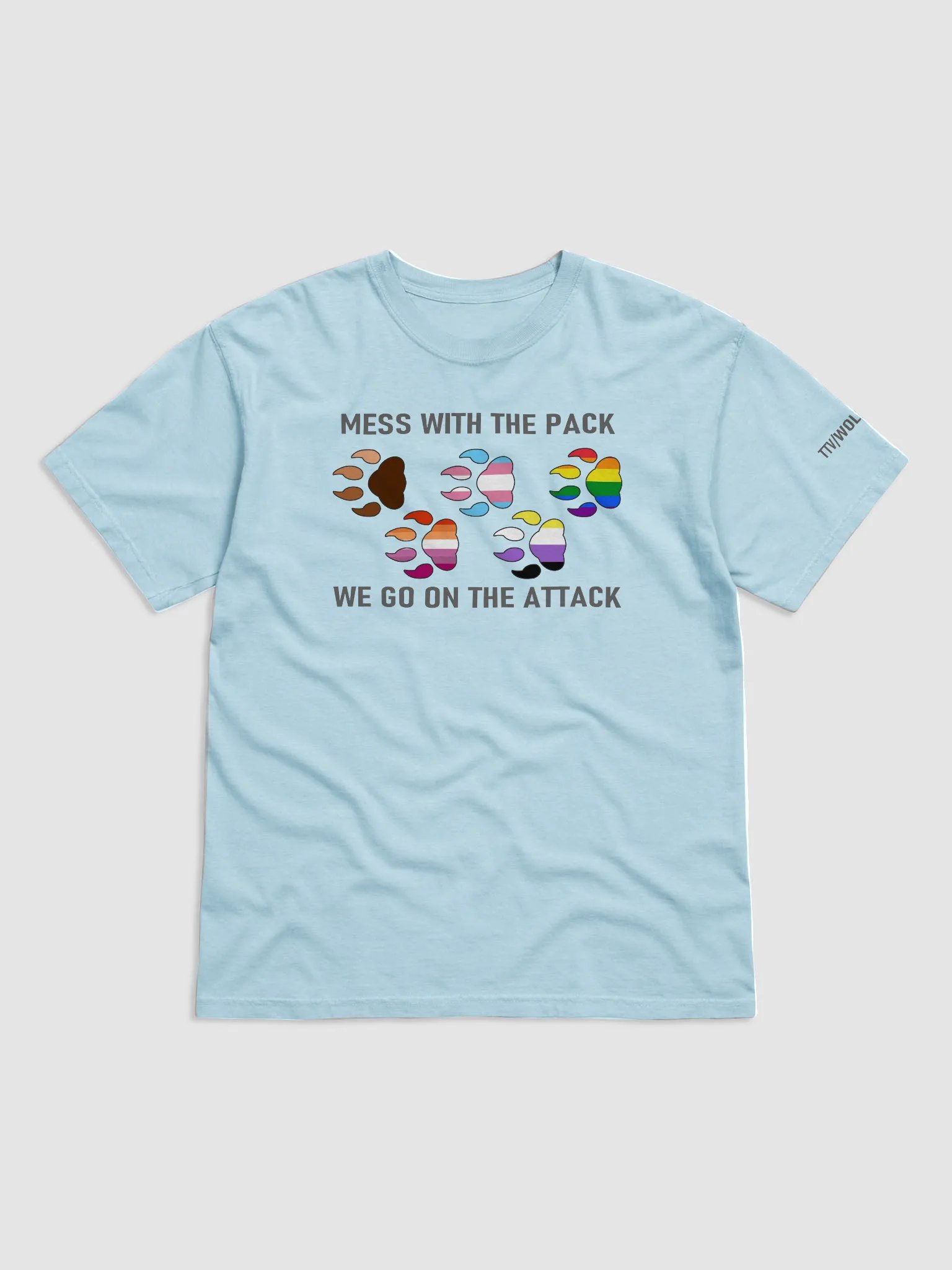 Wolf Pack Pride Flags Heavyweight T-Shirt product image (3)
