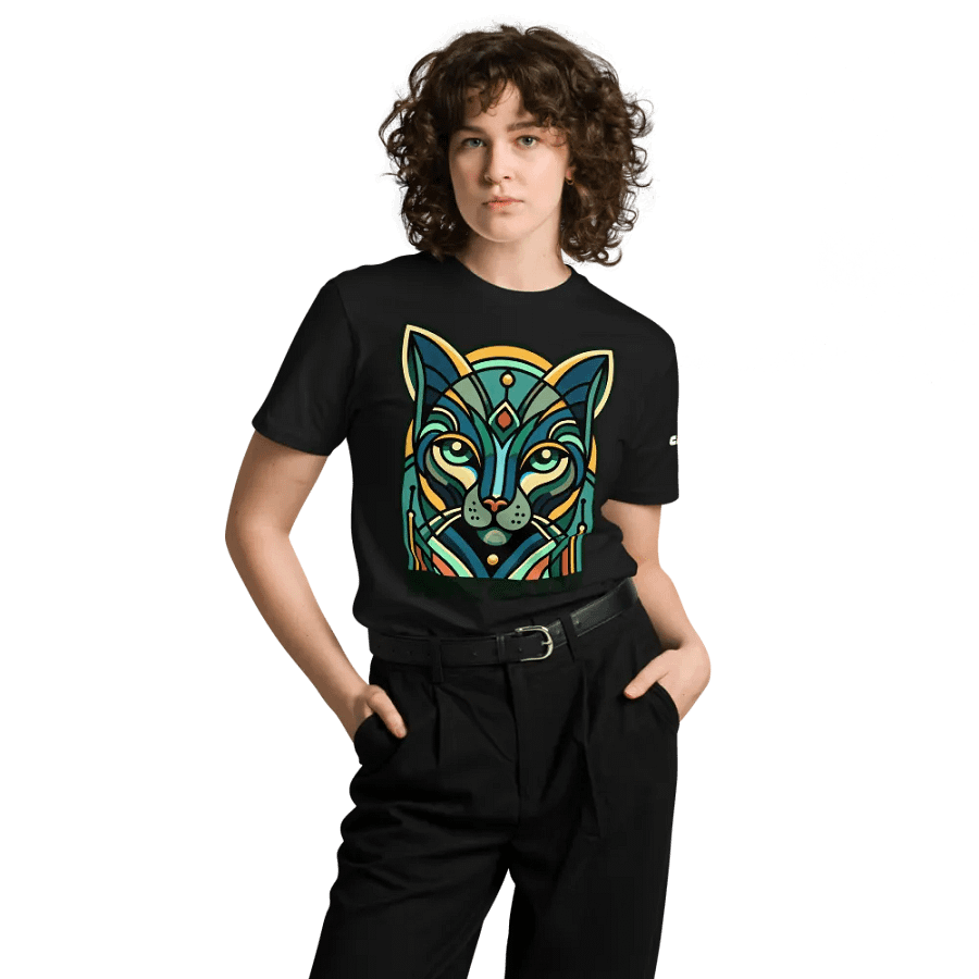Tribal Cat Unisex T-Shirt – Bold & Stylish Feline Art 🐾 product image (8)