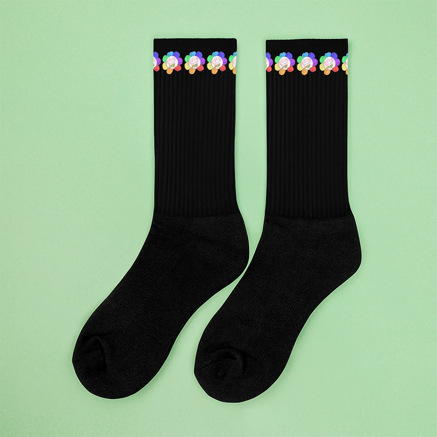 Black Flower Stripe Socks product image (4)