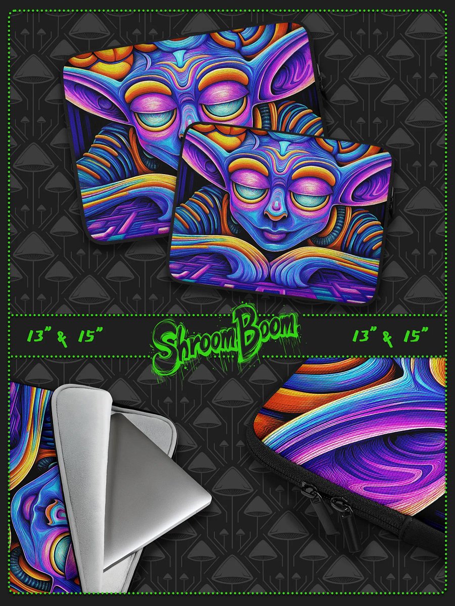 SHROOMBOOM Psychedelic Laptop Sleeve – Surreal Art Case for 13”/15” Laptops - #LTS15 product image (1)