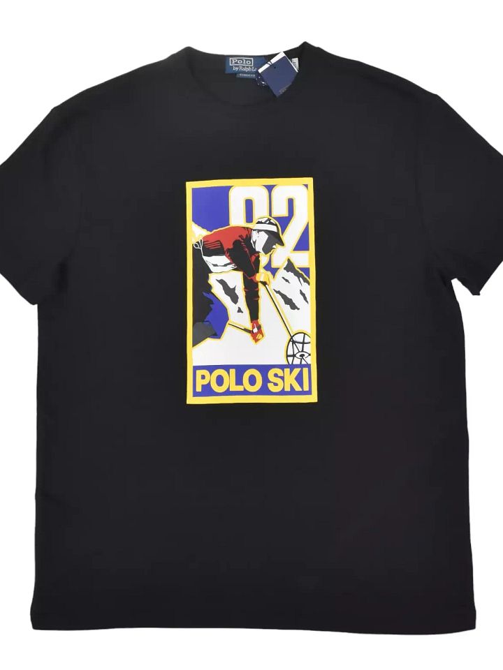 Men's Polo Ralph Lauren Black Classic Fit 92 Ski Graphic Print T-Shirt New product image (1)