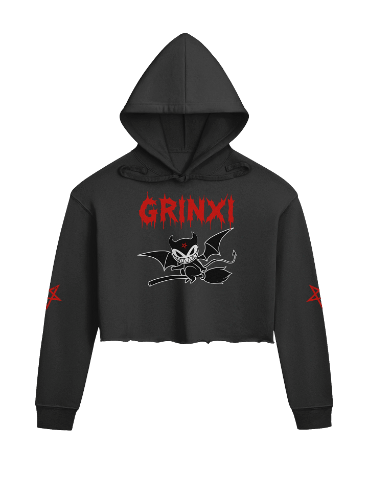 Ghouls Merch Grinxi Long Sleeve Crop Hoodie product image (1)