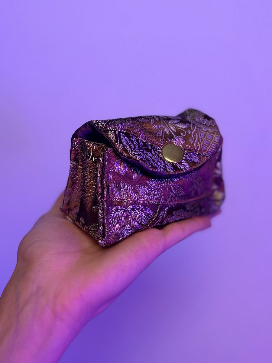Franken Coin Purse (Floral Coper Gold and Purple) product image (1)