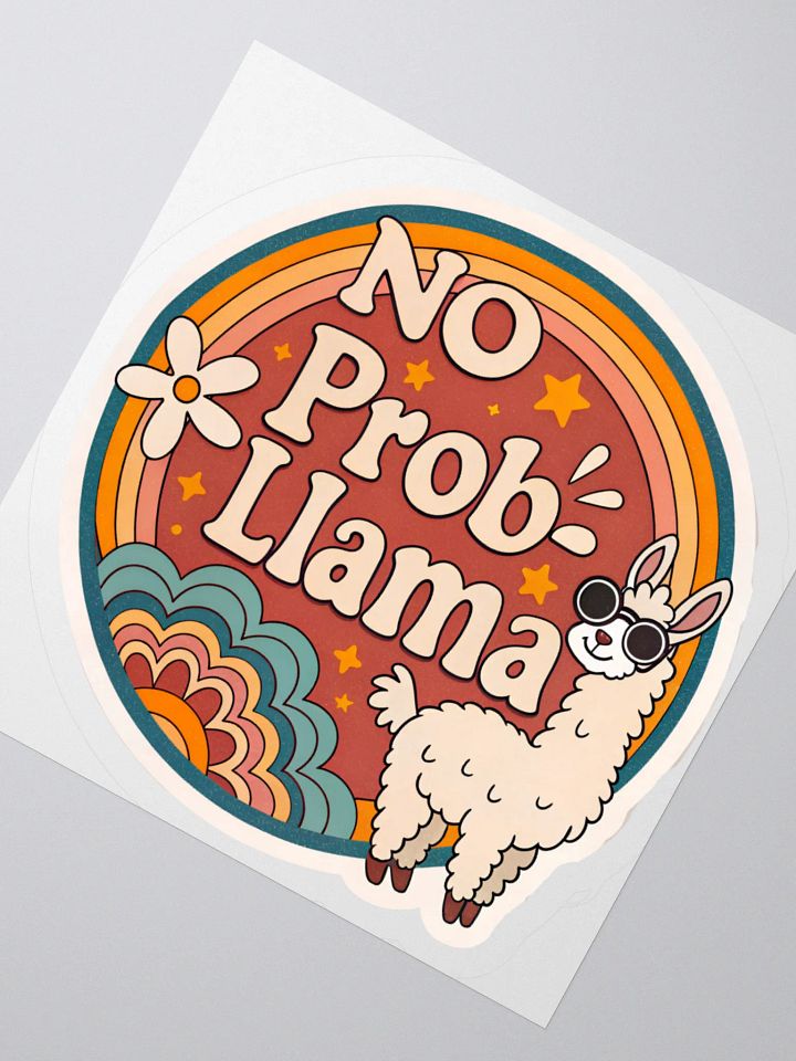 No Prob-Llama Retro Sticker product image (2)