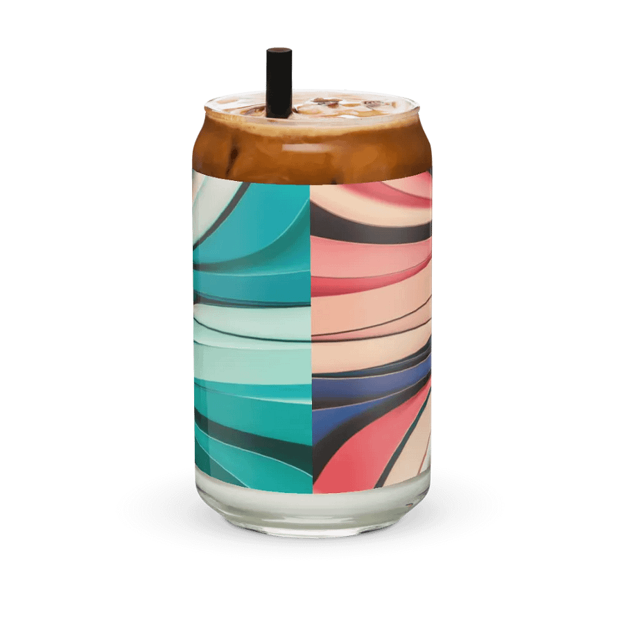 Graphic Grove Can-Shaped Glass - Vibrant Geometric Design, 16oz product image (3)