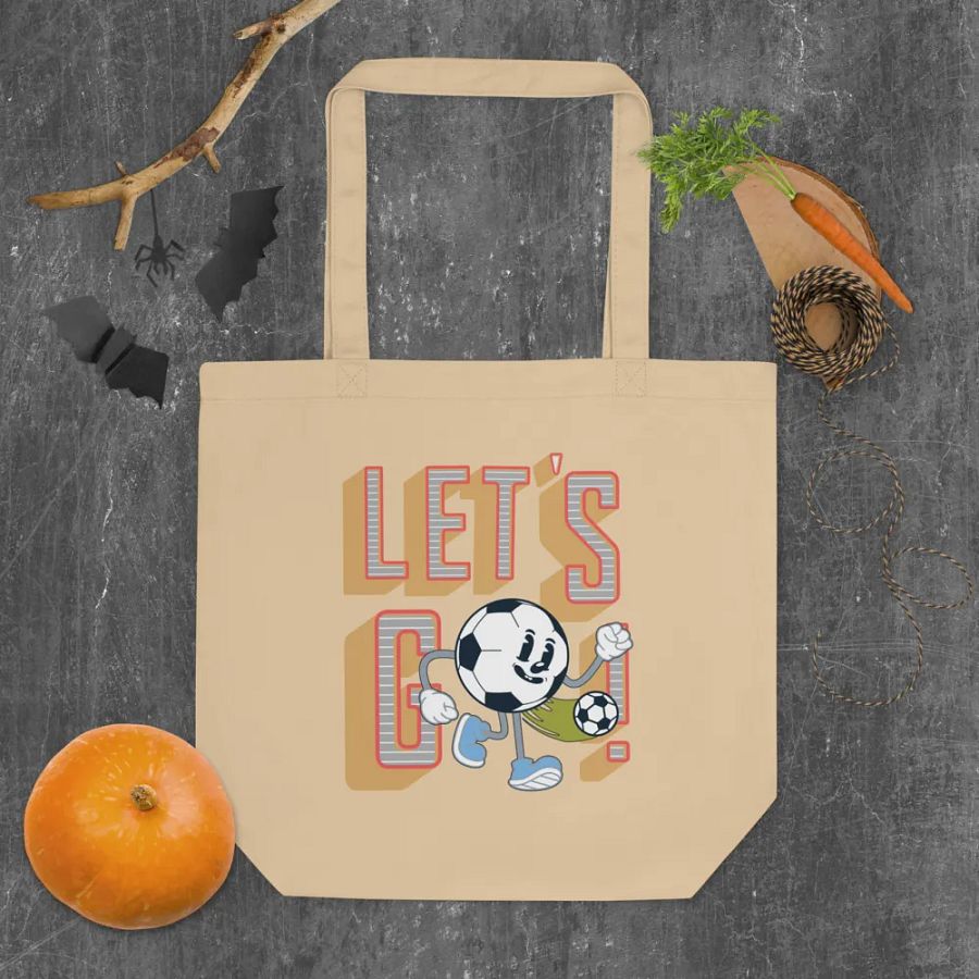 Lets Go Mascot Soccer Ball Eco-Friendly Tote Bag product image (4)