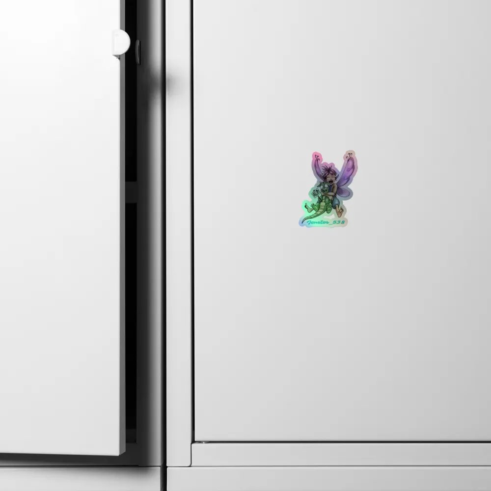 Whimsical Fairy and Dragon Holographic Sticker Sheet product image (6)