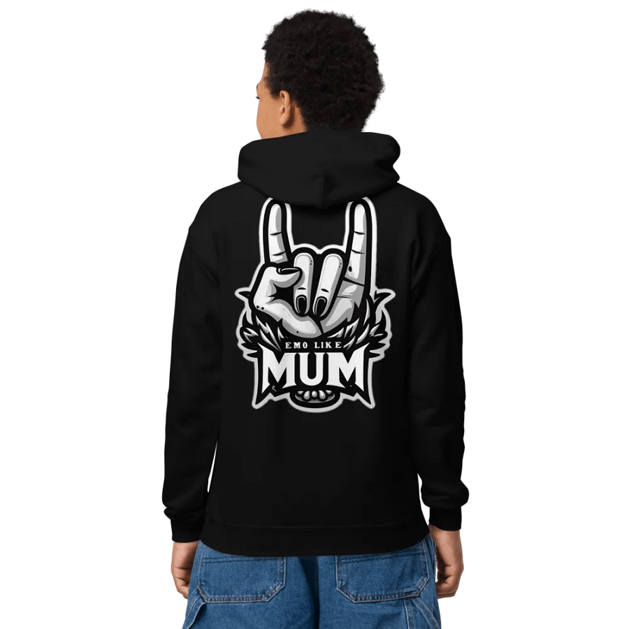 LITTLE EMO Bubble Text Youth Emo Like Mum Hoodie product image (2)