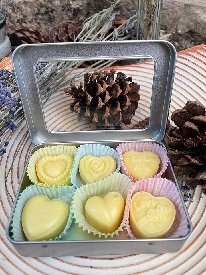 Premium Hearts Better Body Butter Bar Minis, Chocolate Edition, Wax Free - Refillable Gift Ready (6 PACK) product image (1)
