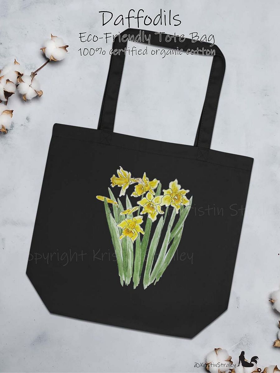 Daffodils Watercolor Art Print Eco Cotton Tote Bag product image (2)