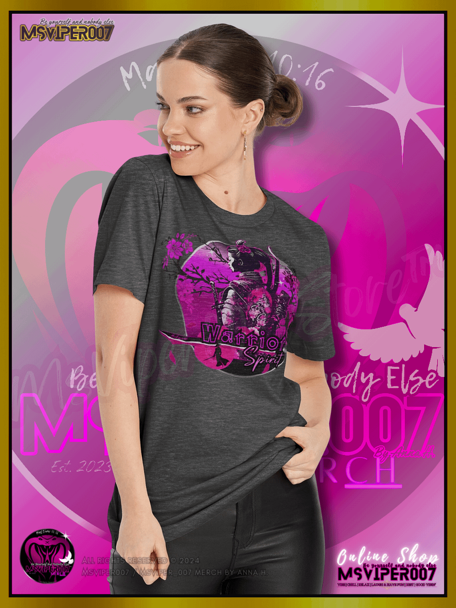 T-Shirt - MsViper007's "Warrior Spirit" (royal pink) - Comfort T-shirt By Anna H. product image (6)