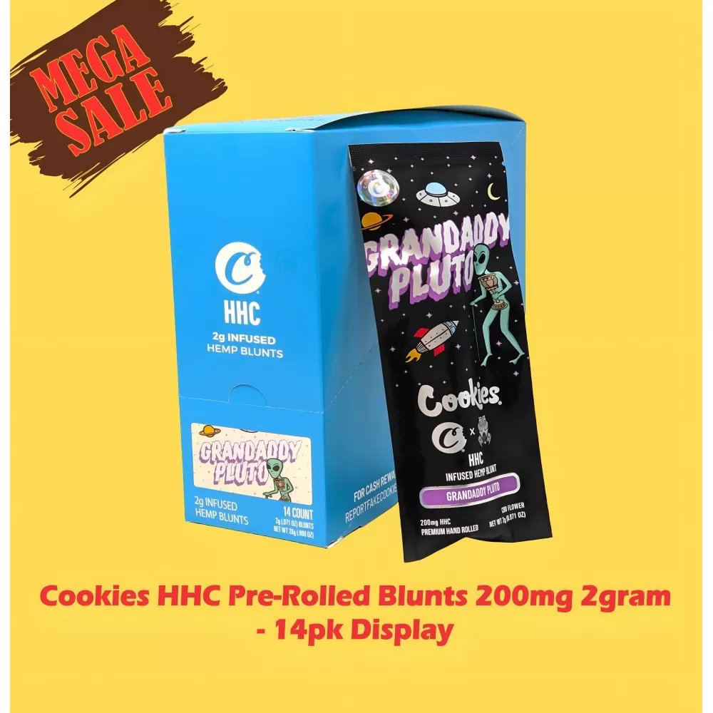 Cookies HHC Pre-Rolled Blunts 200mg 2gm - 14pk Display product image (3)