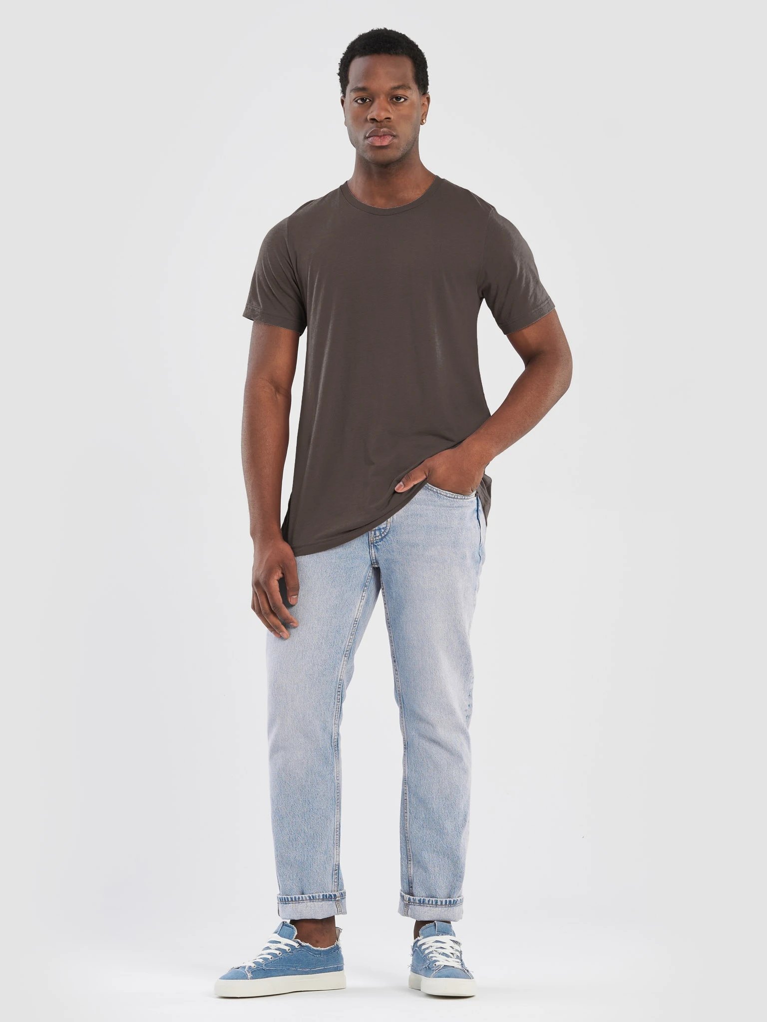 Plain Color Brown T-Shirt product image (3)