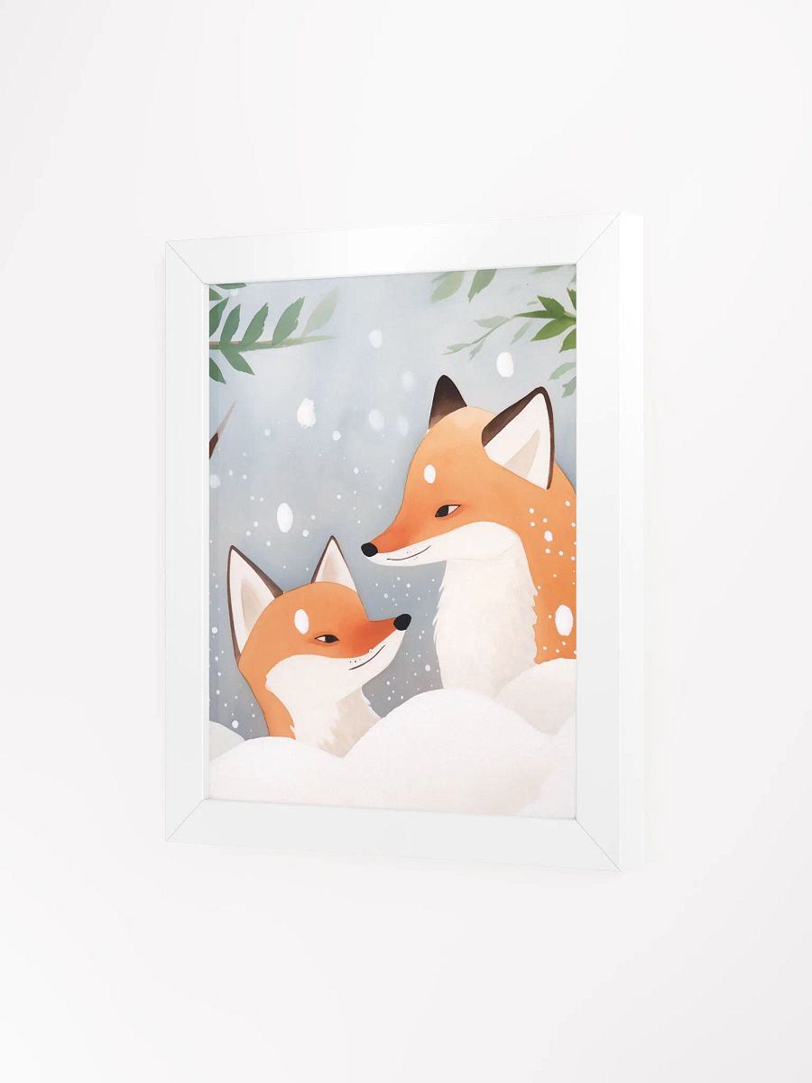Whimsical Winter Foxes Framed Poster product image (3)