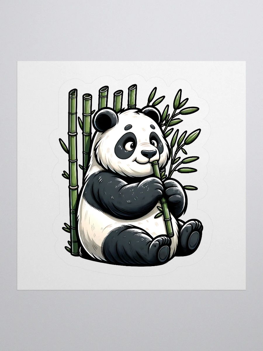 Cute Sticker of Panda Eating Bamboo product image (1)