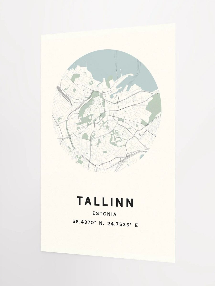 Tallinn Street Map Poster – Beige Minimalist Circular City Art product image (5)