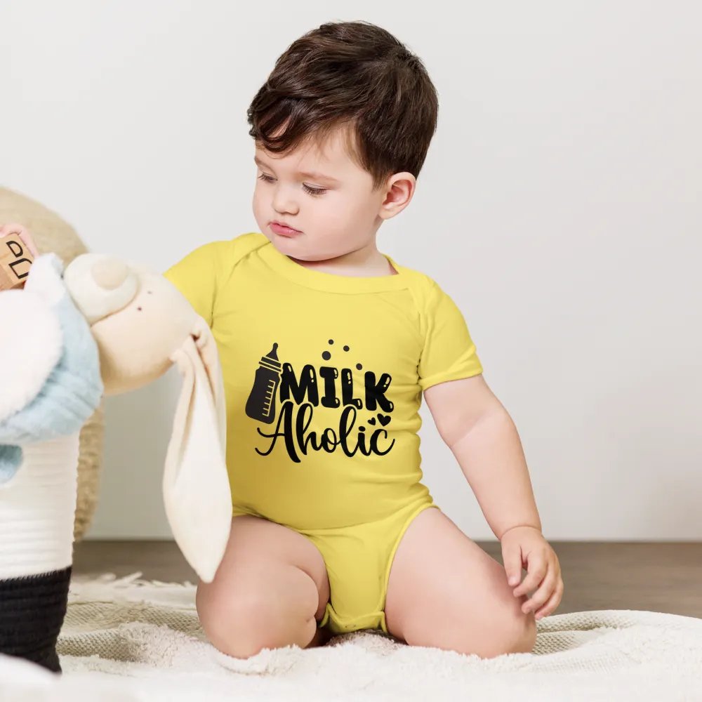 'Milk-Aholic' Short Sleeve Onesie product image (7)