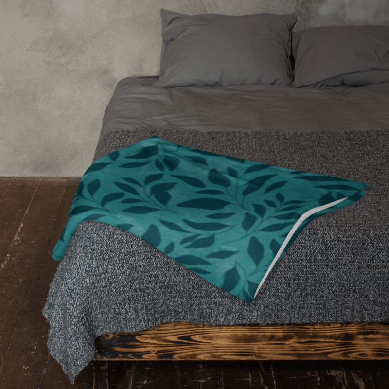 Midnight Foliage Green Throw Blanket product image (3)