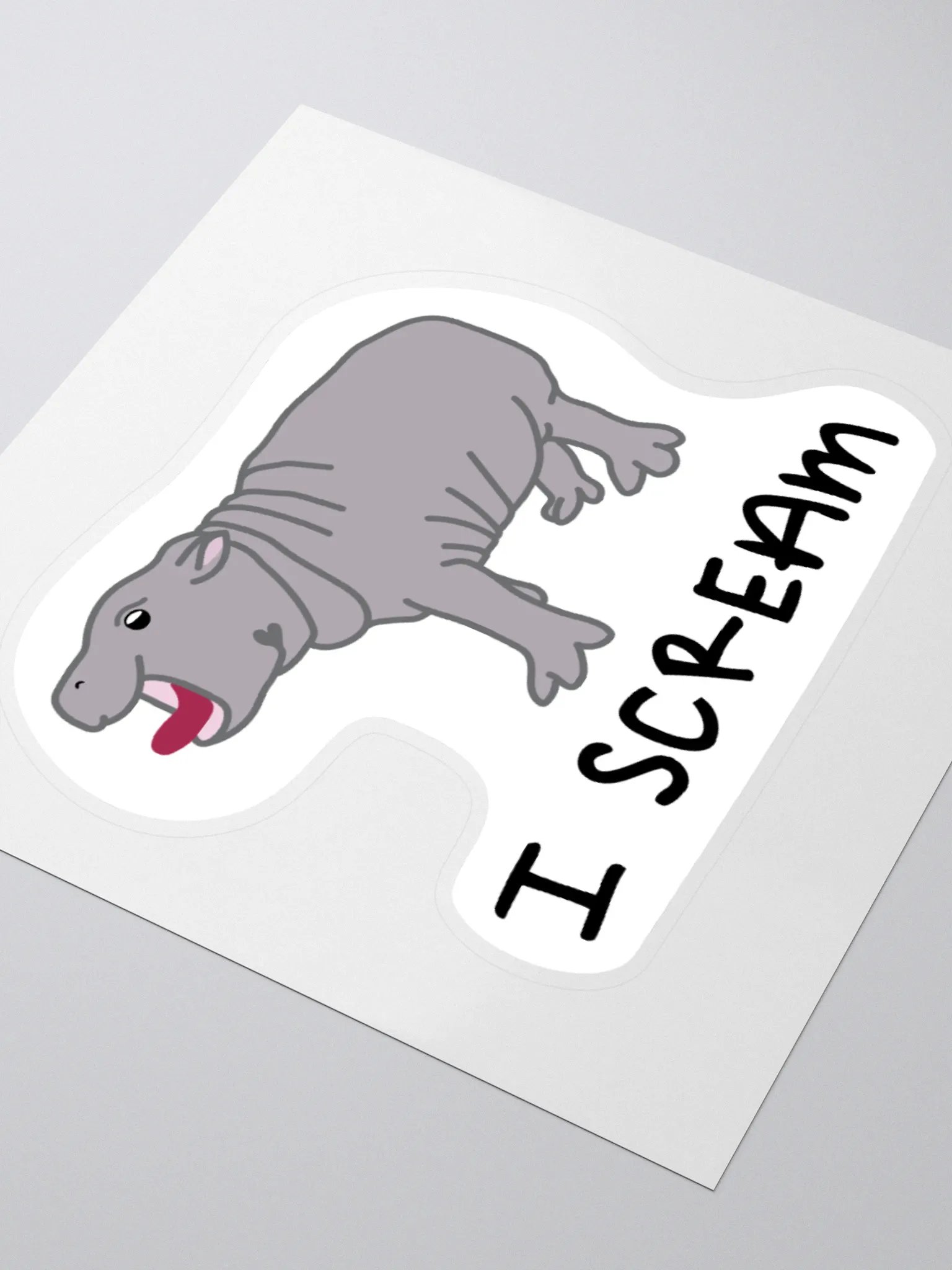 Screaming Hippo Sticker | Funny Animal Merch product image (4)