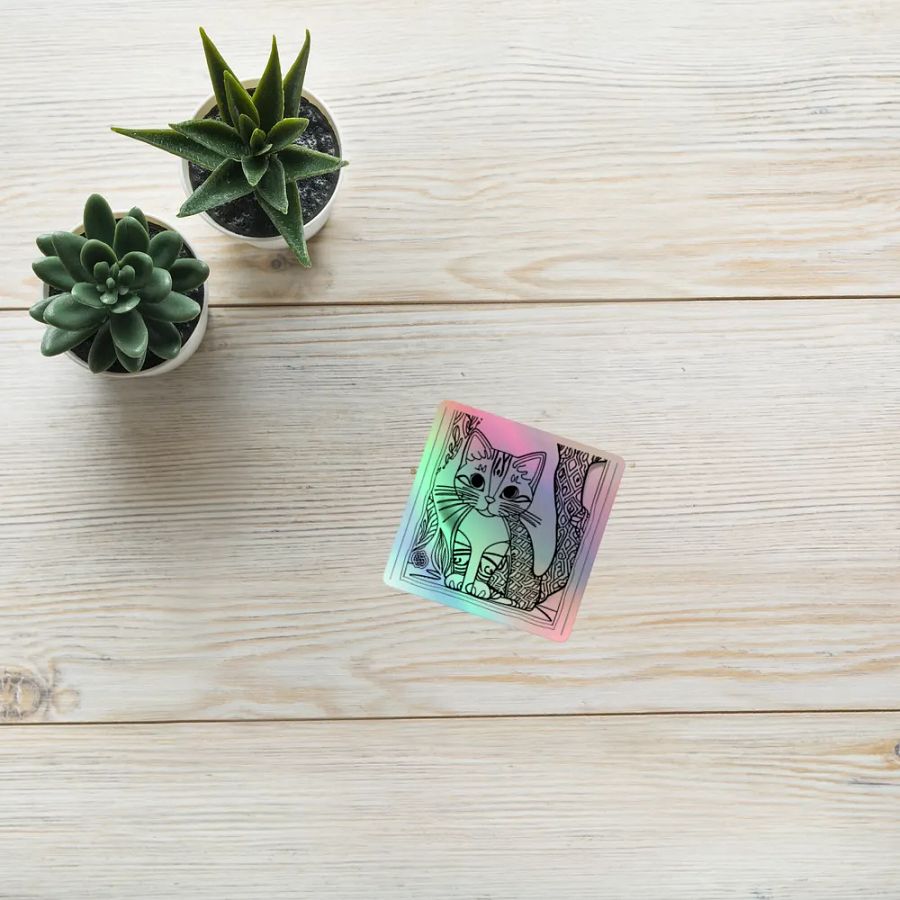 Whiskered Wonderland Holographic Sticker Sheet product image (10)