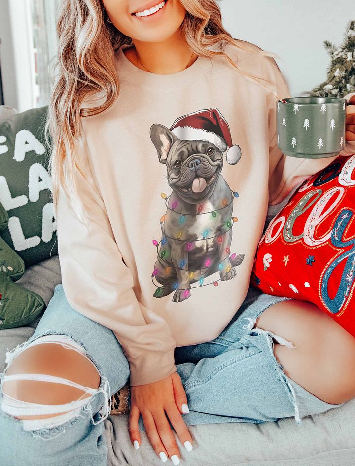 Funny French Bulldog(Brindle) Christmas Sweatshirt for Frenchie Paw-rents product image (16)