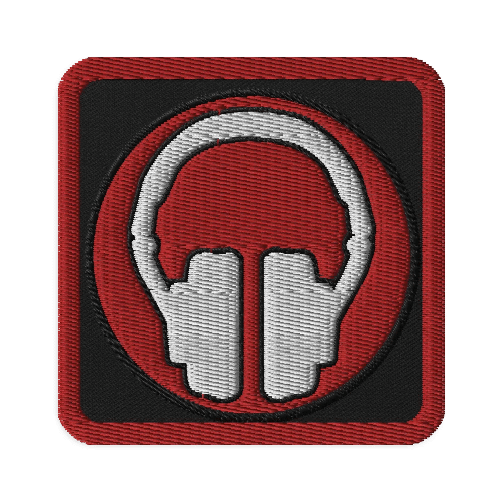Headphones Embroidered Patch (Square) product image (1)