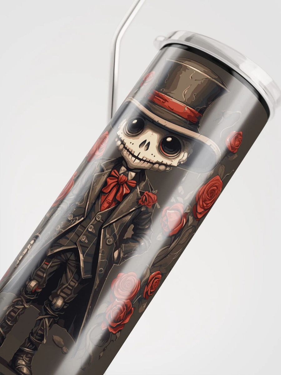 Gothic Romance: Skeleton & Roses Stainless Steel Tumbler for Valentine's product image (5)