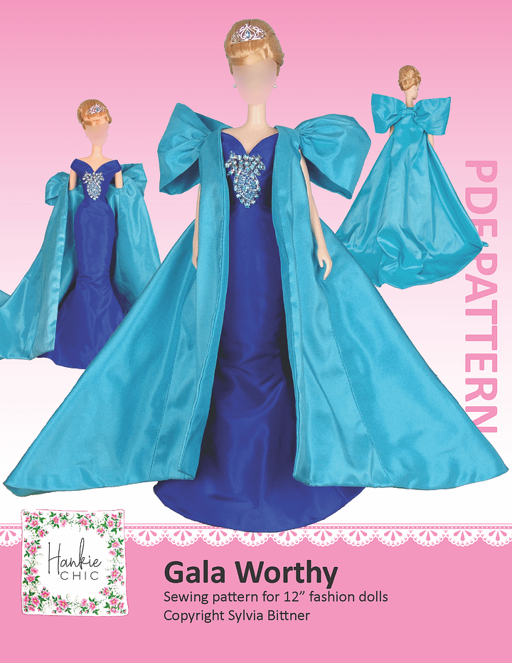 Gala Worthy sewing pattern for 12" fashion dolls product image (1)