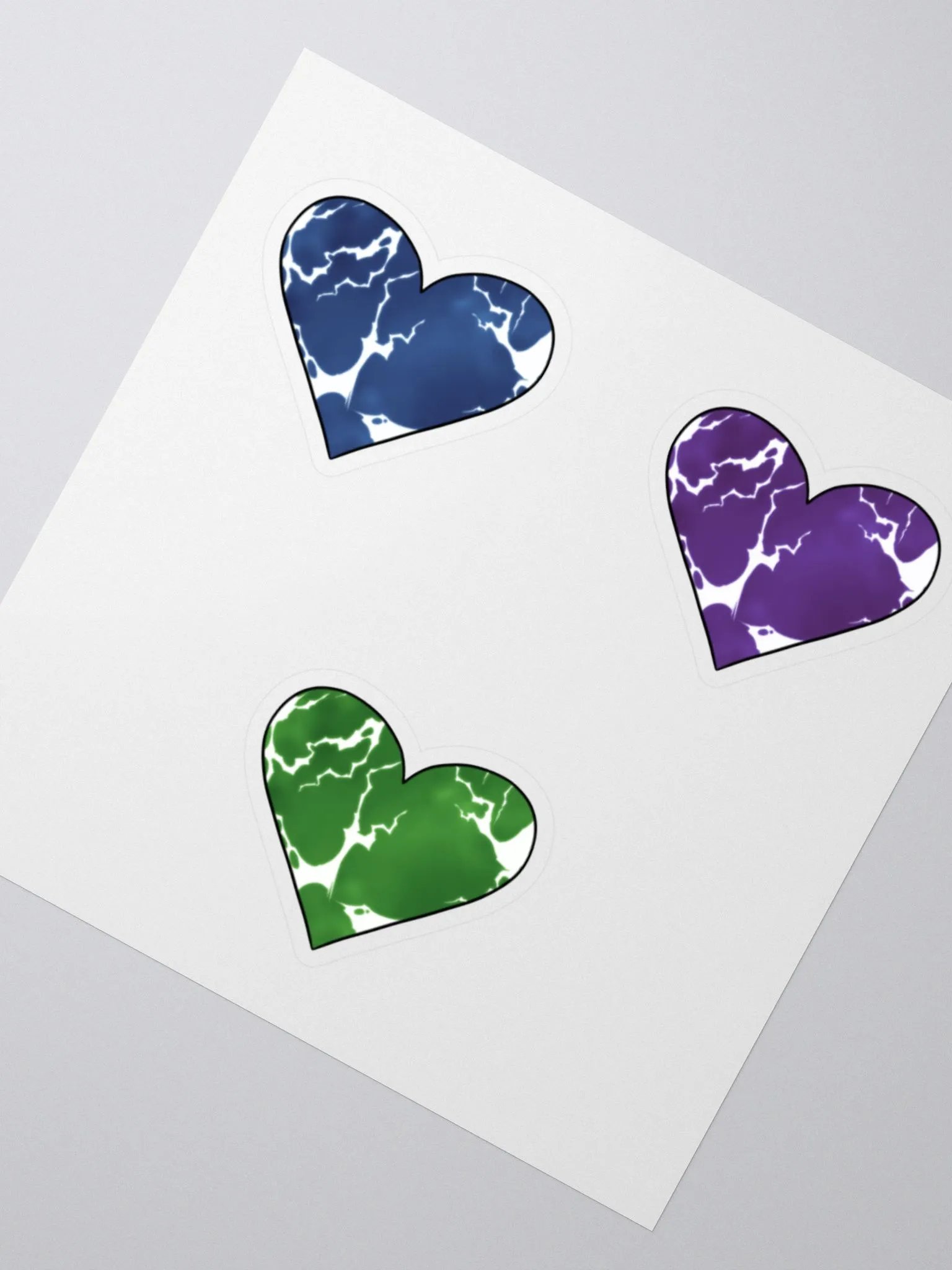 Cool Colored Lightning Hearts Sticker Pack product image (2)