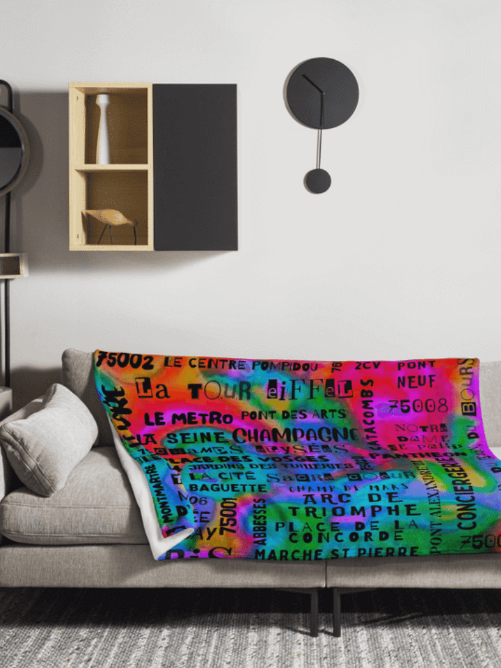 PARIS WORDS - BLANKET - 2 SIZES product image (3)