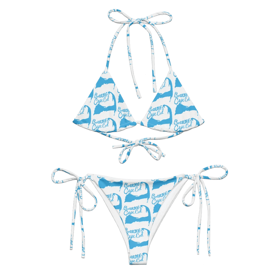 BOURNE to Cape Cod™ | Blue Logo on White | String Bikini – Bold, Beachy & Totally Luxe product image (3)