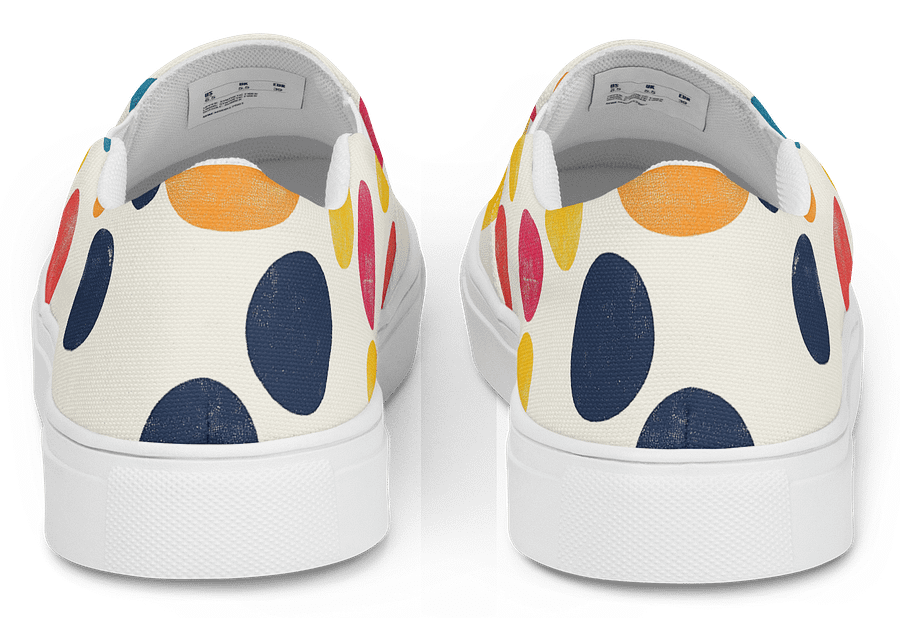 Polka Dot Illusion Vintage Retro Men's Slip-On Canvas Shoes product image (3)