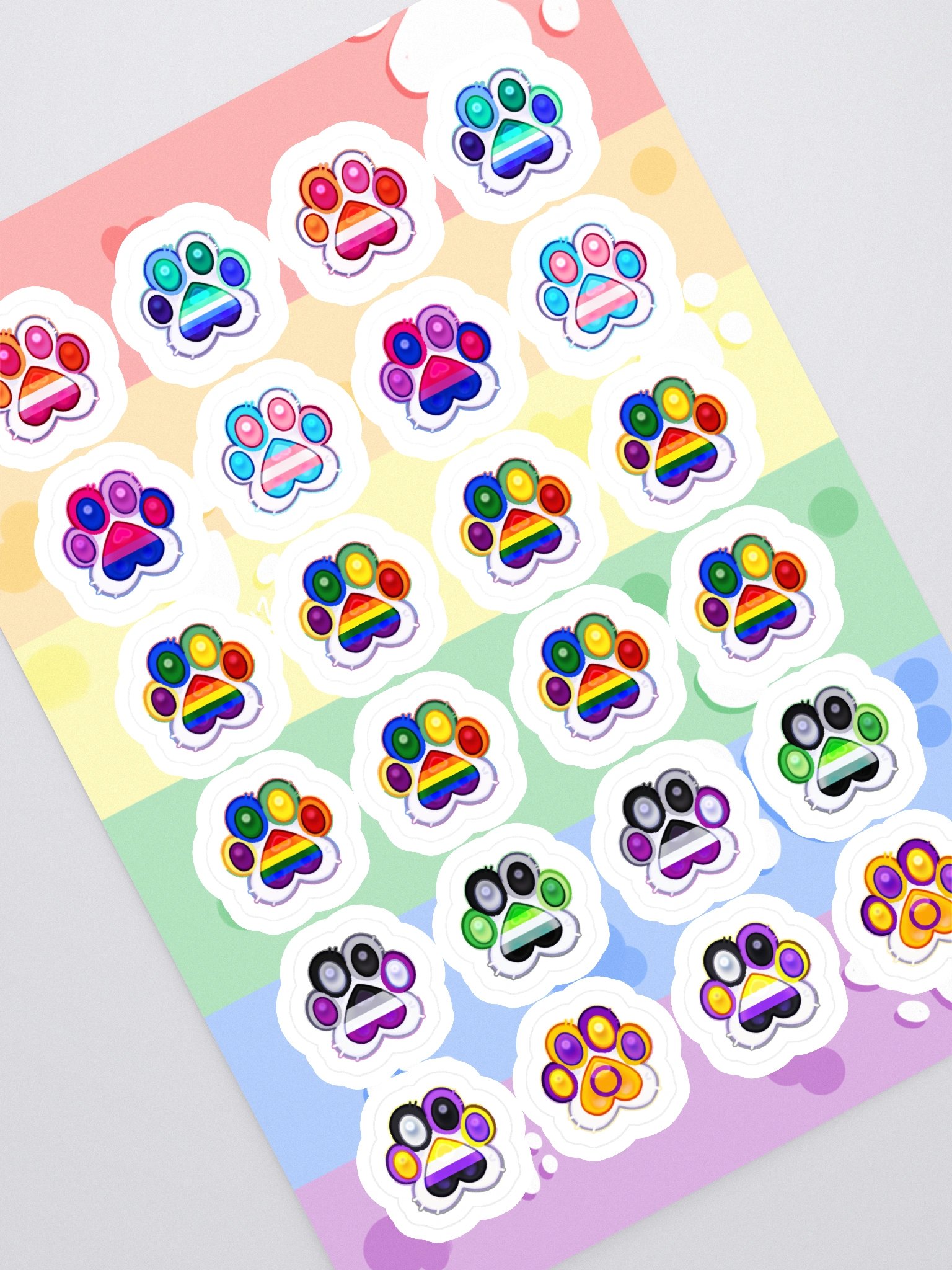 Party Pack Pride Paw Prints Sticker Sheet product image (1)