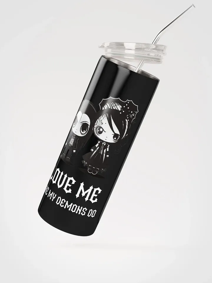 Embrace Gothic Romance: 'Love Me Like My Demons Do' Stainless Steel Tumbler for a Darkly Delightful Valentine's Day! 🖤 product image (2)